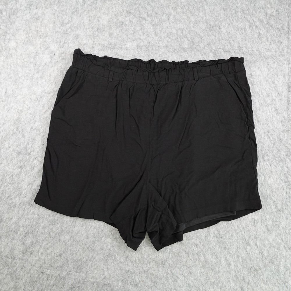 Torrid Shorts Women 2X Black Elastic Waist Paperbag Casual Basic Pull On 4"